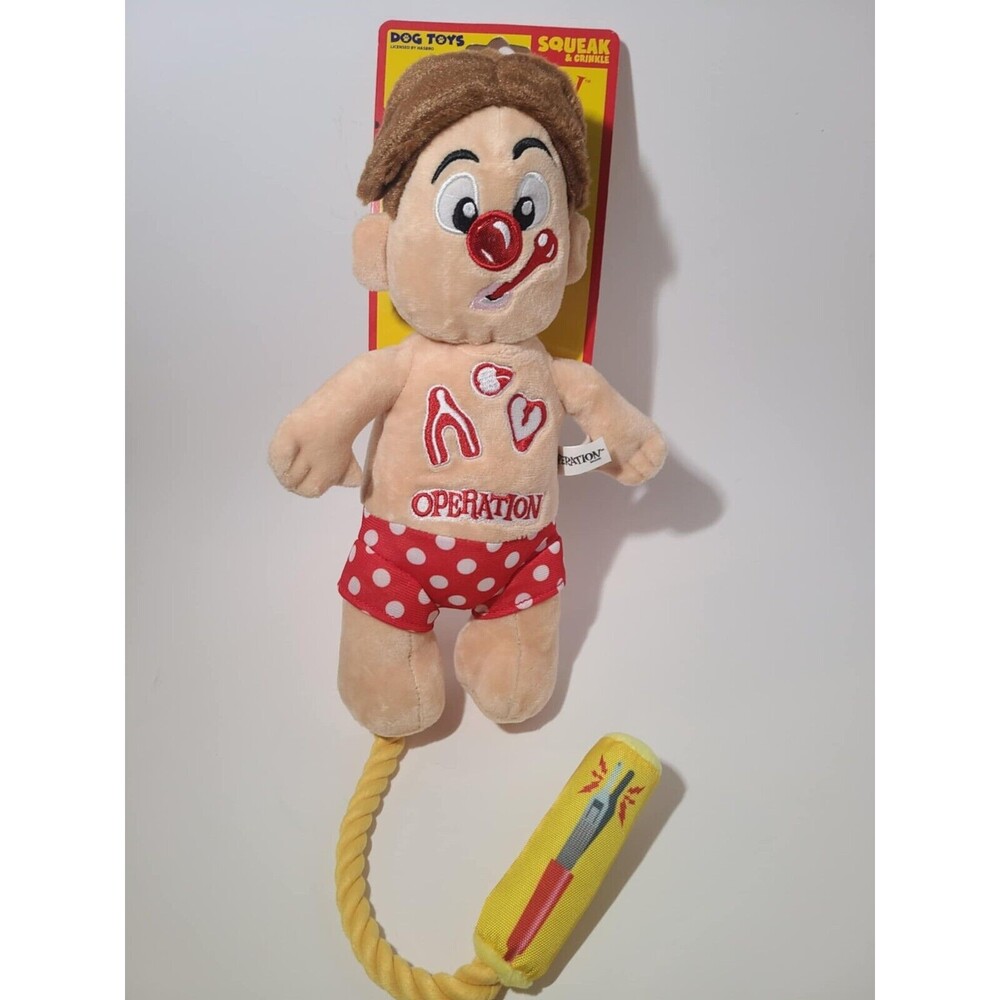 Hasbro Operation 14" XL Plush Dog Squeaker & Crinkle Toy NEW